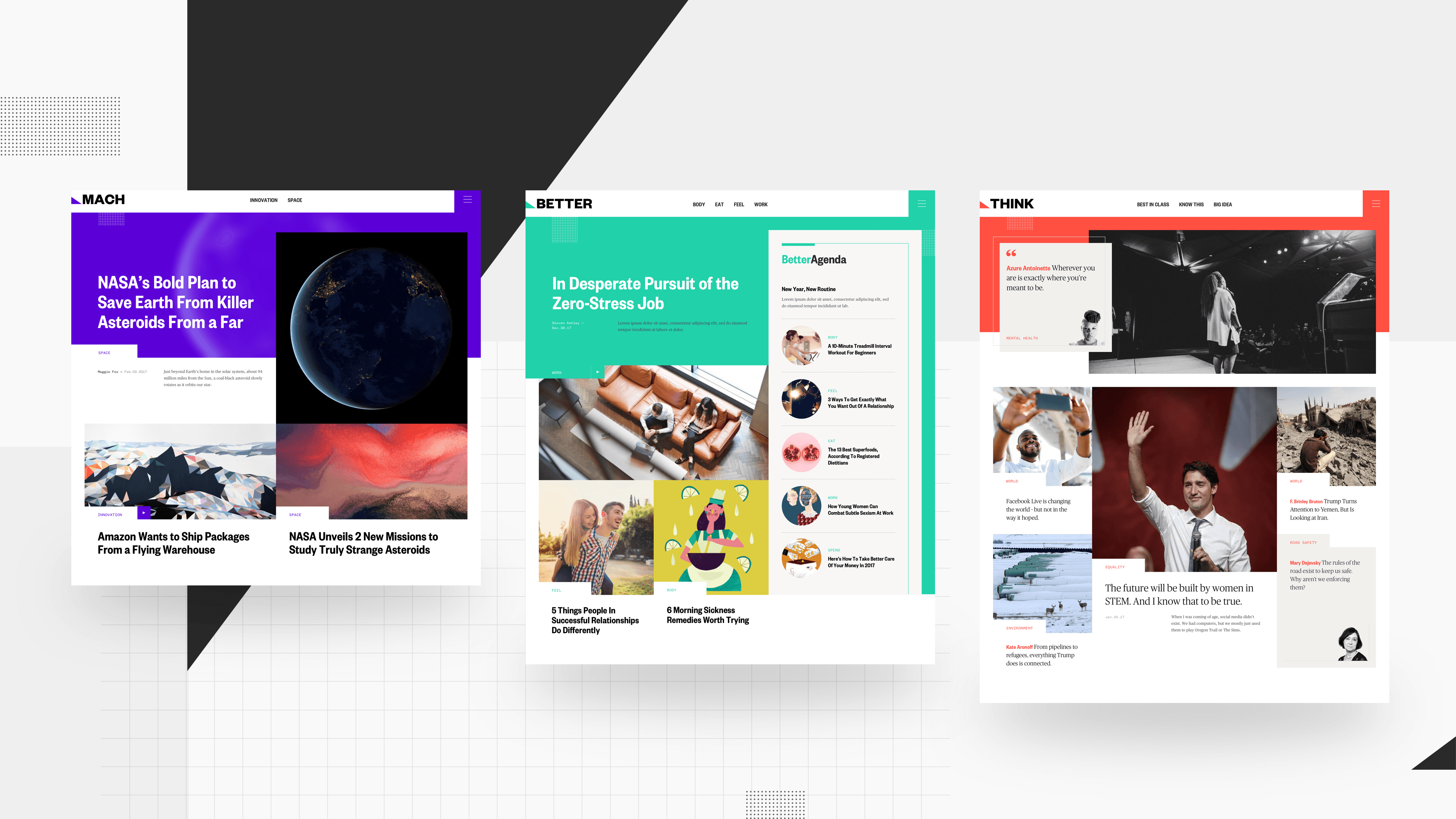 NBC News editorial verticals: MACH, BETTER, and THINK